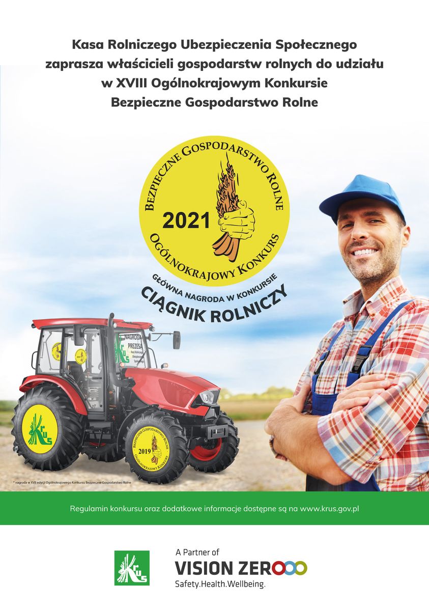 Kasa Rolniczego Ubezpieczenia Społecznego zaprasza właścicieli gospodarstw rolnych do udziału w XVIII Ogólnokrajowym Konkursie Bezpieczne Gospodarstwo Rolne